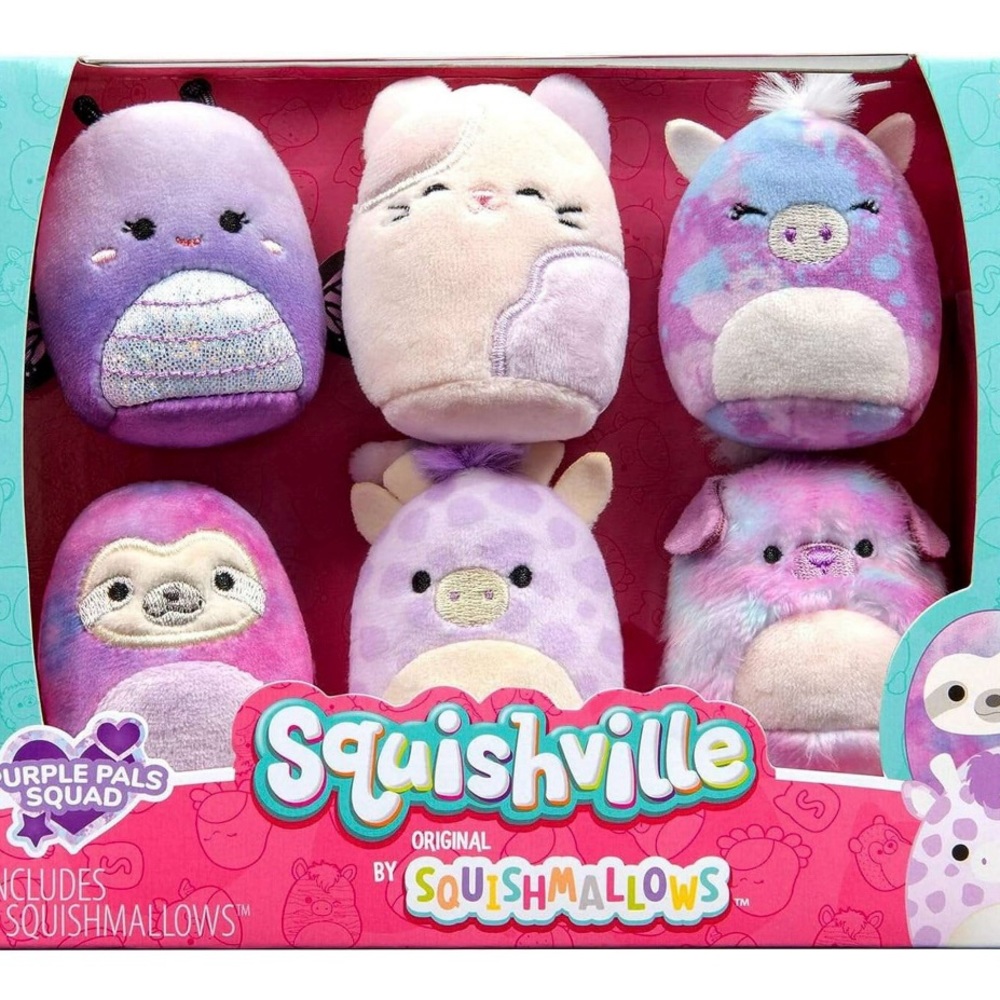 Squishville 2 in.Squishmallows 6 Pack Purple Pals Squad Ultra Soft Plush Toy
